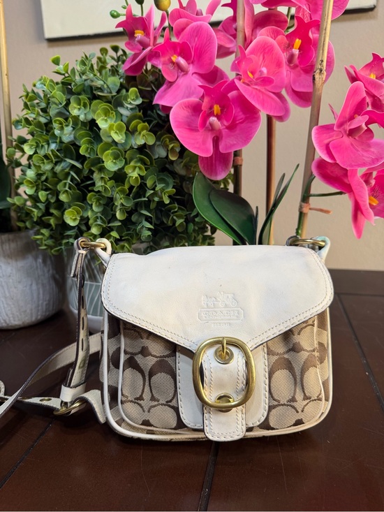 Coach Handbags - Coach Bleecker Canvas
Leather white Brown Logo